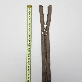 Yuvarlak Halka Fermuar | Mont-Çanta Fermuarı Uzunluk: 47 cm Vizon