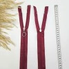 Yuvarlak Halka Fermuar | Mont-Çanta Fermuarı Uzunluk: 47 cm Bordo