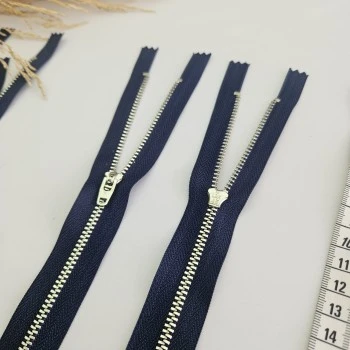 18 cm Metalik Dişli Fermuar | Spor Giyim Fermuar Lacivert