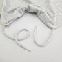 Pamuk Sweatshirt İpi | Plastik Uçlu 115 cm Kordon | Gri Melanj