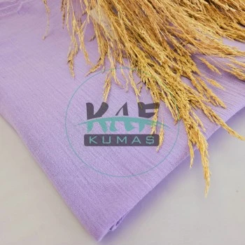 Lila Çift Kat Müslin Kumaş | %100 Pamuk Krinkıl Bürümcük Müslin | 150 cm - 130 gr/m²