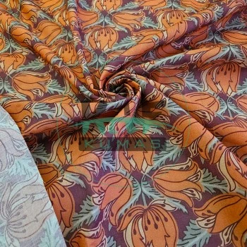 %100 Pamuk Dokuma Vual Kumaş | Terracotta Renk Yazlık Elbiselik Kumaş