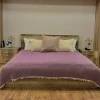 7 Katlı Mor Çift Taraflı Dolgulu Çift Kişilik Müslin Battaniye | 230 x 240 cm
