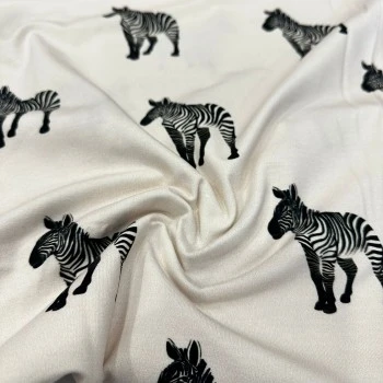 Zebra Baskılı Süprem Parça  Kumaş |  Parça:180*100 cm
