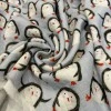 Desenli Kapitone Kumaş | Mavi Zemin Penguen