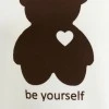 Kadife Be Yourself Desenli Ekru Yumuşak Dokulu Regular Fit Bisiklet Yaka Kadın Sweatshirt