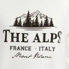 Kadife The Alps Desenli Ekru Yumuşak Dokulu Regular Fit Bisiklet Yaka Kadın Sweatshirt