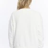 Kadife The Alps Desenli Ekru Yumuşak Dokulu Regular Fit Bisiklet Yaka Kadın Sweatshirt