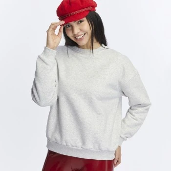 Kadife True Self Love Desenli Gri Melanj Yumuşak Dokulu Regular Fit Bisiklet Yaka Kadın Sweatshirt