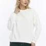 Kadife True Self Love Desenli Ekru Yumuşak Dokulu Regular Fit Bisiklet Yaka Kadın Sweatshirt