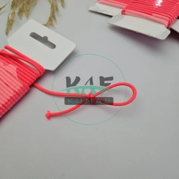 3 mm Yuvarlak Yumuşak Lastik İp 5 mt | Bel Paça Don Lastiği | Aksesuar Lastiği Neon Pembe_335
