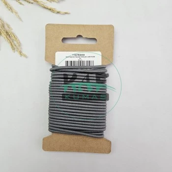 3 mm Yuvarlak Yumuşak Lastik İp 5 mt | Bel Paça Don Lastiği | Aksesuar Lastiği Gri_538