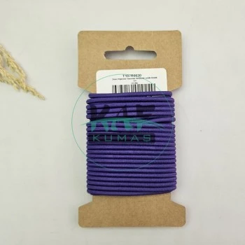 3 mm Yuvarlak Yumuşak Lastik İp 5 mt | Bel Paça Don Lastiği | Aksesuar Lastiği Mor_565