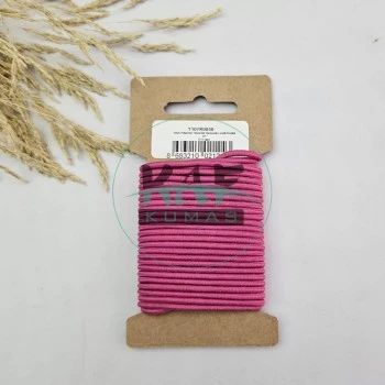 3 mm Yuvarlak Yumuşak Lastik İp 5 mt | Bel Paça Don Lastiği | Aksesuar Lastiği Soft Fuşya_402