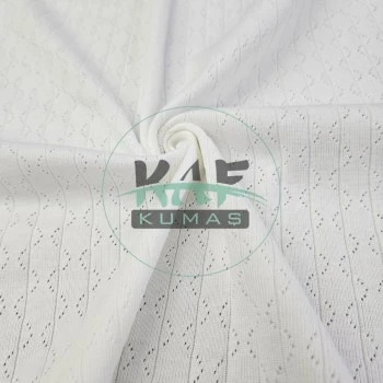 Ekru Delikli Pointelle Ribana Kumaş | 100% Pamuk | Model-8