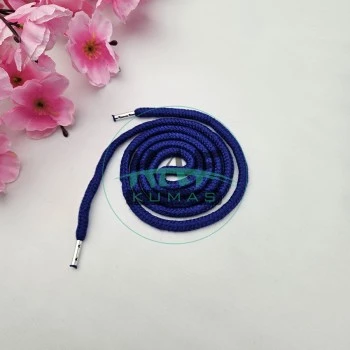 Özel Gümüş Renk Uçlamalı 125 cm Saks Mavi Kordon Bağcık | Sweatshirt-Eşofman İpi 1 Adet