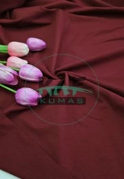 Penye %95 Pamuk %5 Elastan İki İplik Kumaş | Bordo