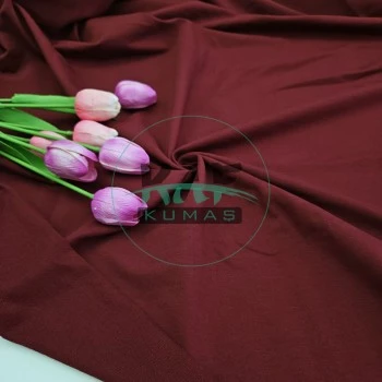 Penye %95 Pamuk %5 Elastan İki İplik Kumaş | Bordo
