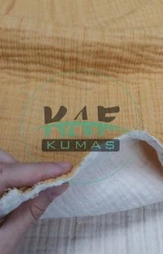 Dört Katlı Bürümcük Pamuk Müslin Kumaş | İki Renkli: Hardal ve Natural