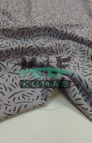 Baskılı Bambu Karışım Müslin Kumaş | Mor Zemin Kısa Çizgiler