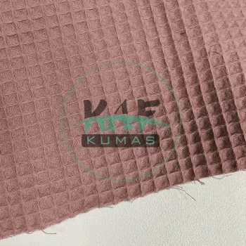Waffle Pike Kumaş | 100% Pamuk | W-26 Gül Kurusu