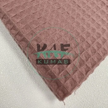 Waffle Pike Kumaş | 100% Pamuk | W-26 Gül Kurusu