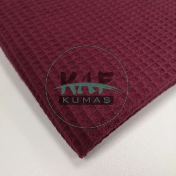 Waffle Pike Kumaş | 100% Pamuk | W-21 Bordo