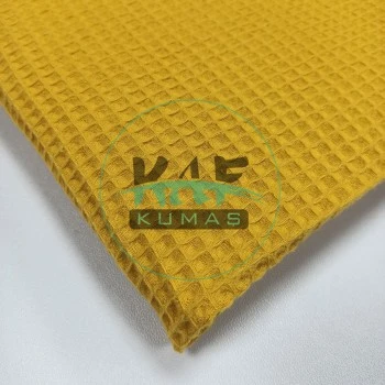 Waffle Pike Kumaş | 100% Pamuk | W-33 Parlak Hardal