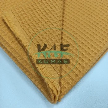 Waffle Pike Kumaş | 100% Pamuk | W-34 Hardal Sarı
