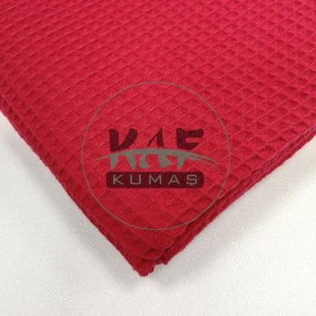 Waffle Pike Kumaş | 100% Pamuk | W-40 Kırmızı
