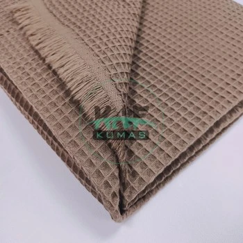 Waffle Pike Kumaş | 100% Pamuk | W-48 Koyu Kahverengi