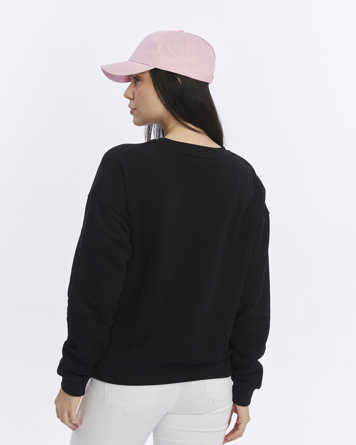 Kadife Gün Batımı Desenli Siyah Yumuşak Dokulu Regular Fit Bisiklet Yaka Kadın Sweatshirt