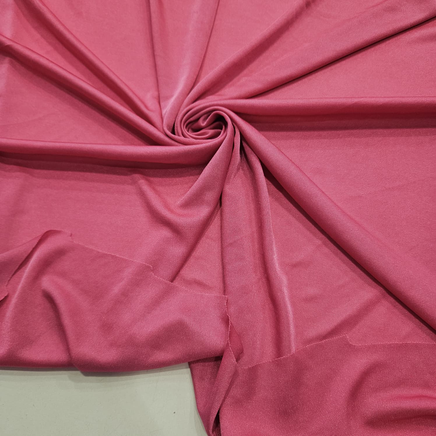 Likralı Polyester Pembe İnterlok Kumaş | D-01