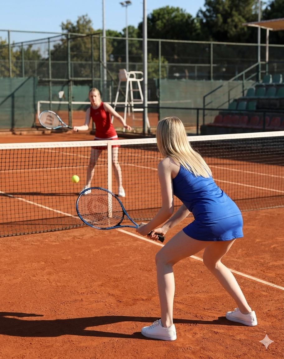 Kadın Kırmızı Şortlu Tenis Elbisesi
