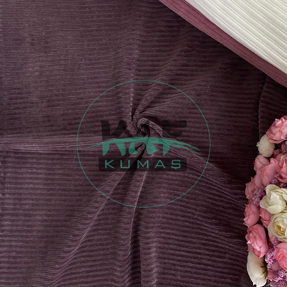 Fitilli Kadife Kumaş | Mürdüm Bordo