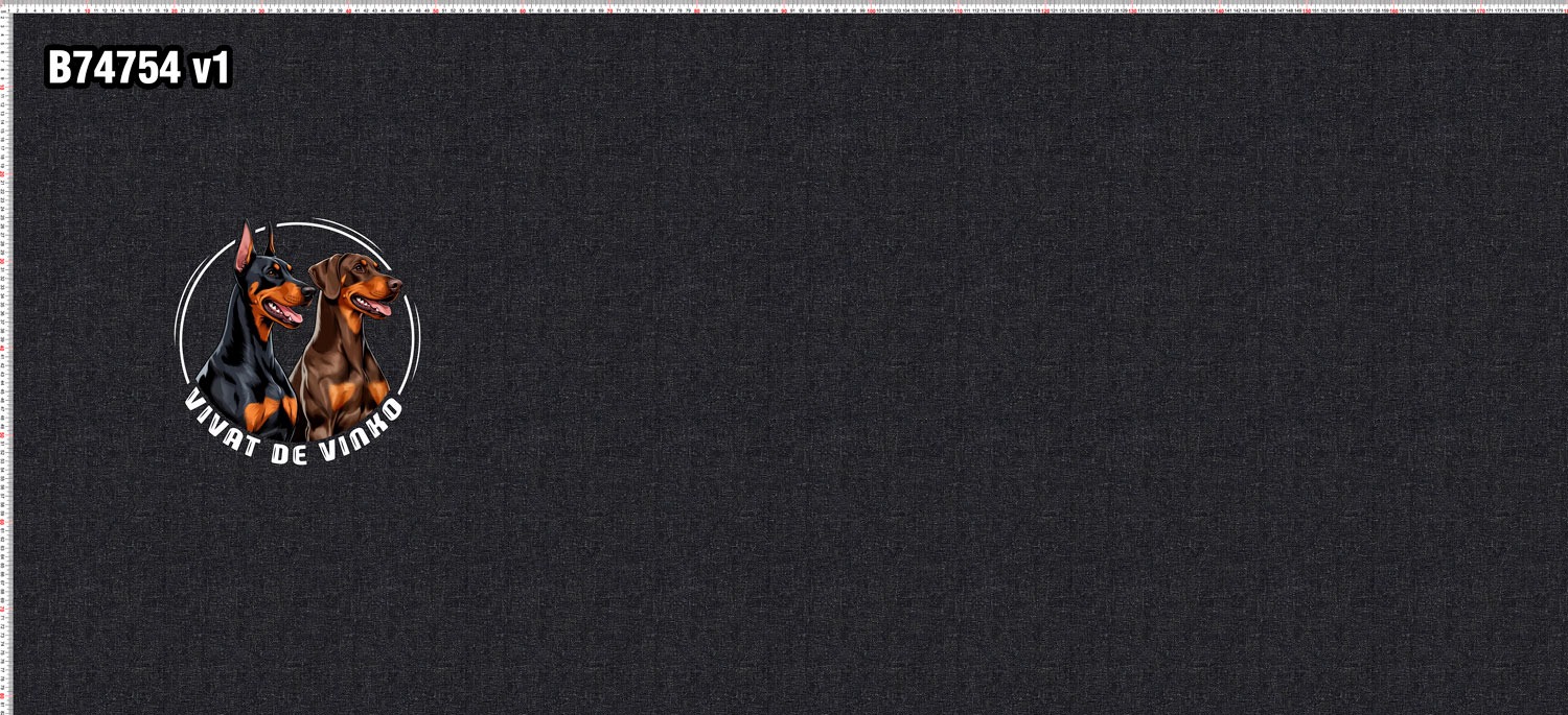 Kırçıllı Zemin Köpekler Desen Pano Kumaş 82x180 cm