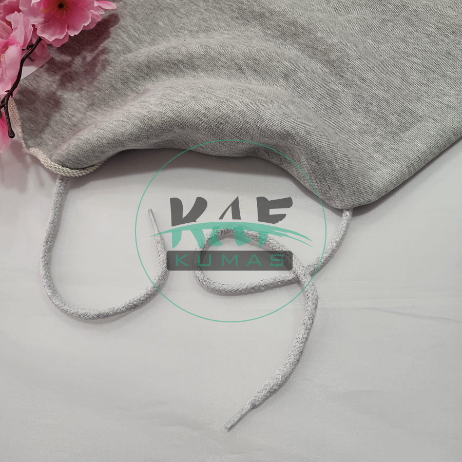 Şeffaf Uçlamalı 138 cm Gri Kordon Bağcık | Sweatshirt-Eşofman İpi 1 Adet