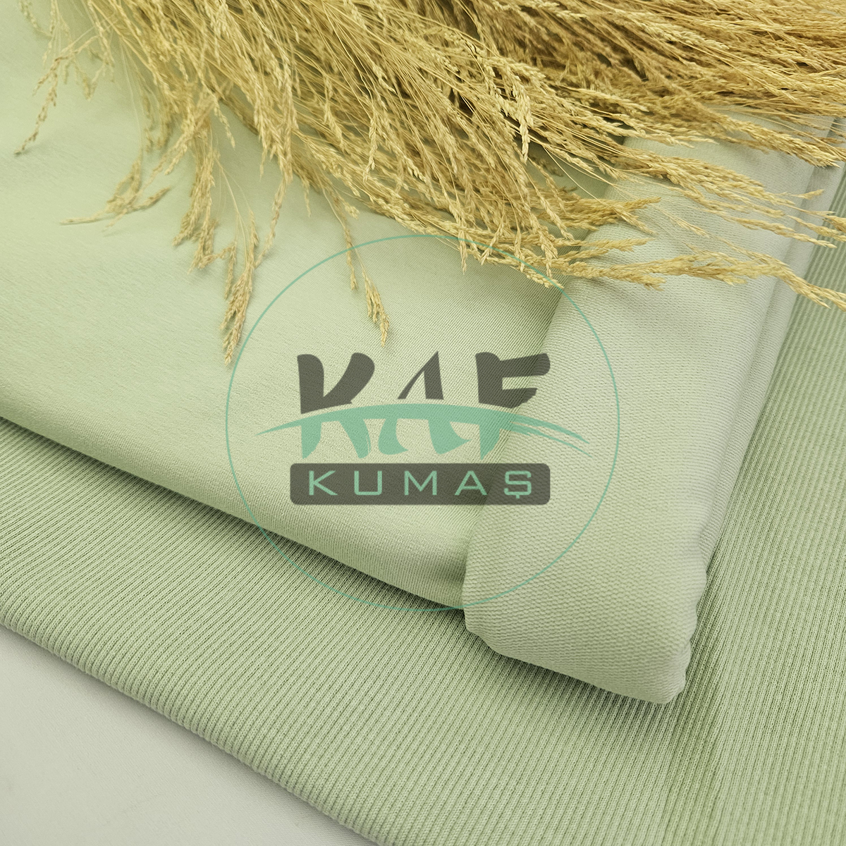 Penye 75% Pamuk 25% Polyester 5% Elastan İki İplik Kumaş | Mint Yeşili