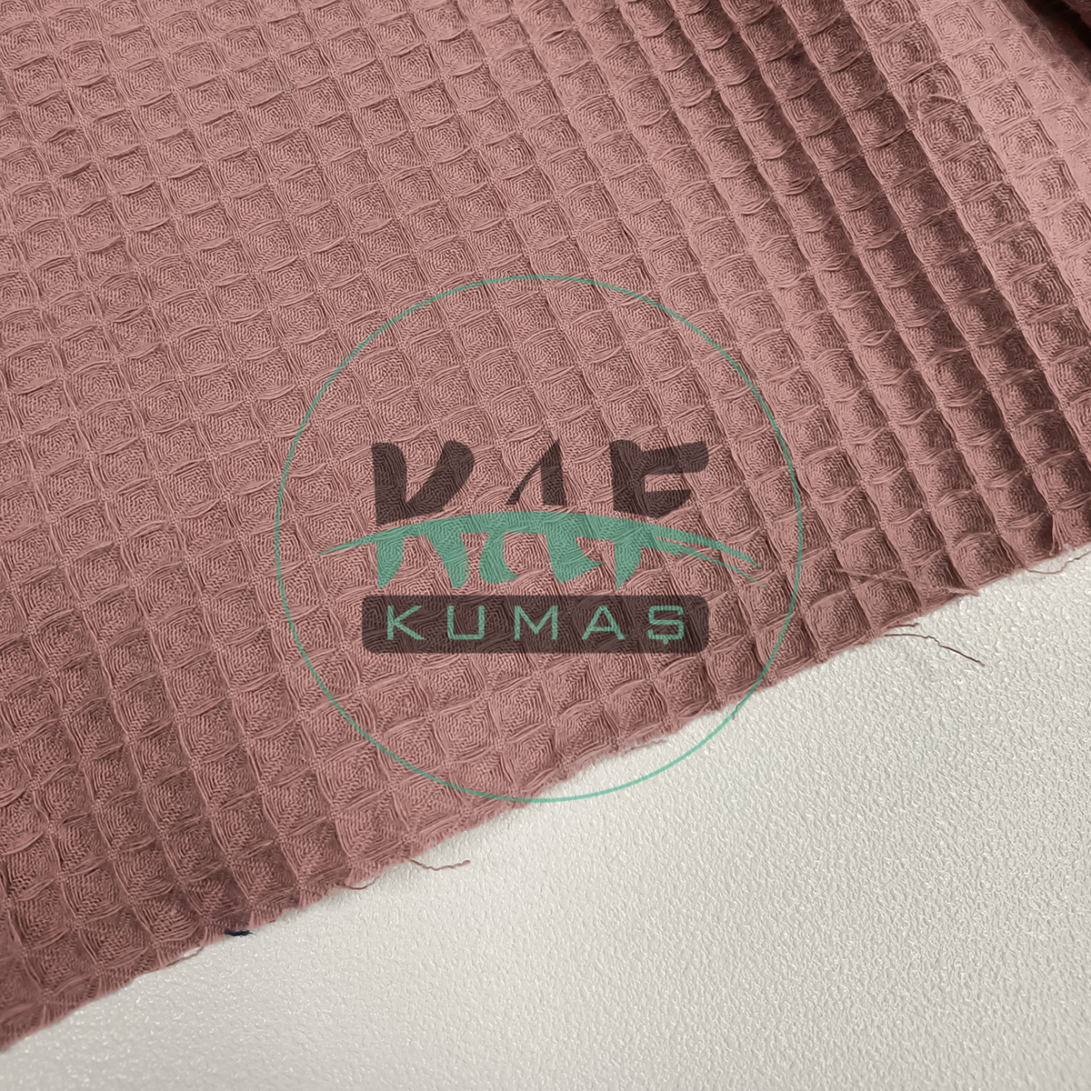Waffle Pike Kumaş | 100% Pamuk | W-26 Gül Kurusu