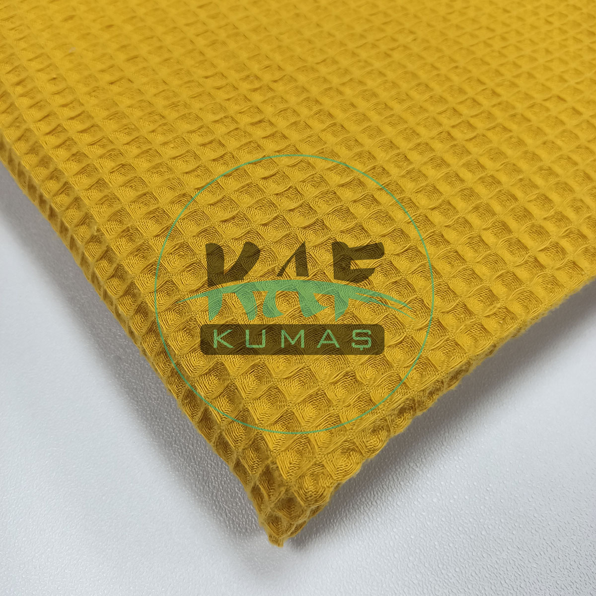 Waffle Pike Kumaş | 100% Pamuk | W-33 Parlak Hardal
