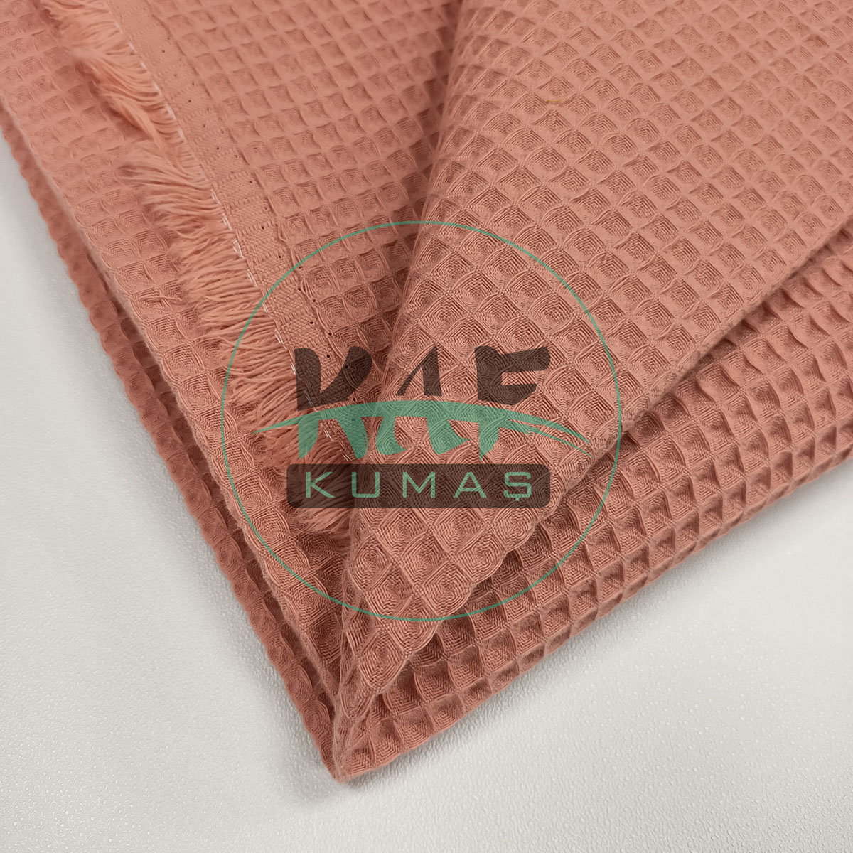 Waffle Pike Kumaş | 100% Pamuk | W-38 Somon Kiremit
