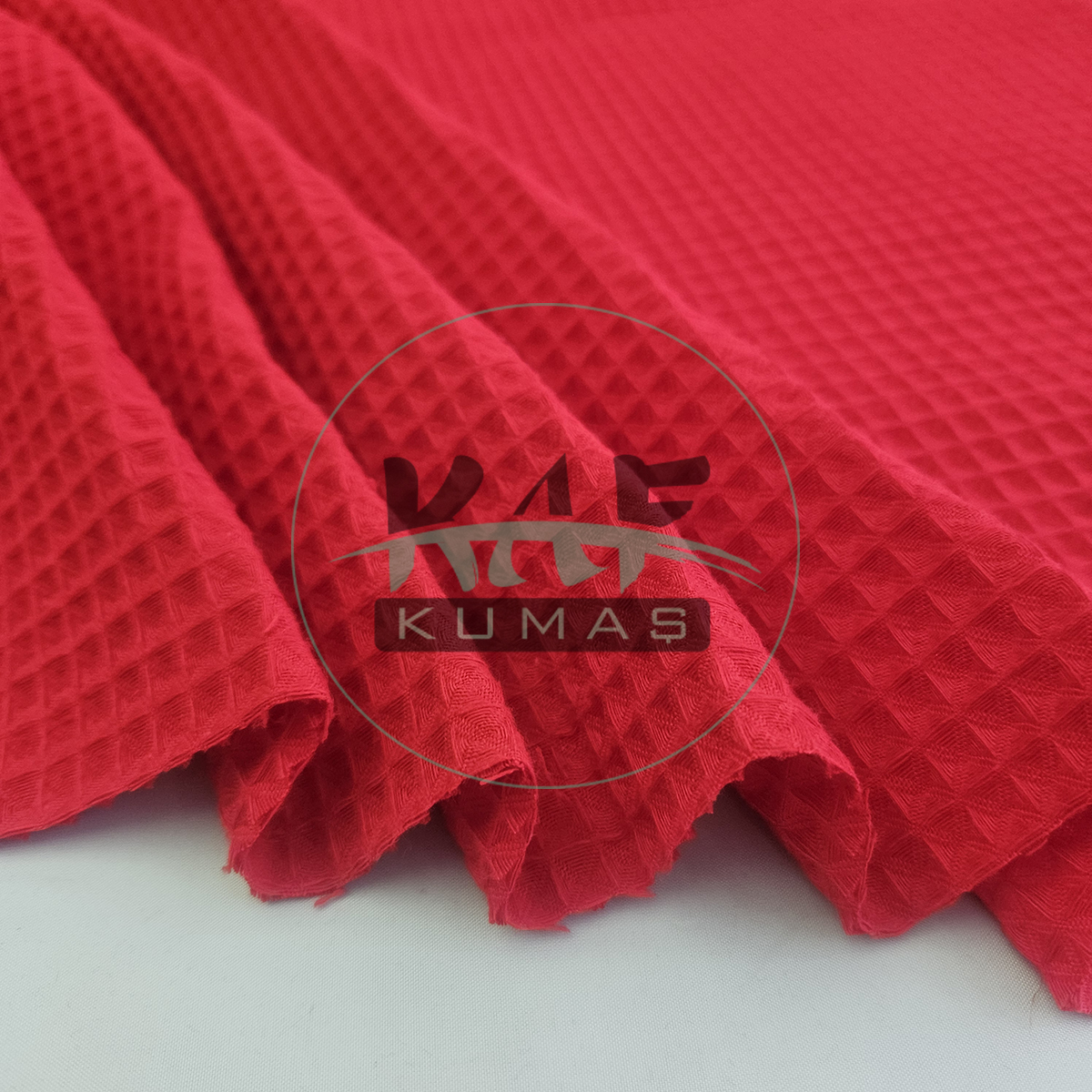 Waffle Pike Kumaş | 100% Pamuk | W-45 Koyu Kırmızı