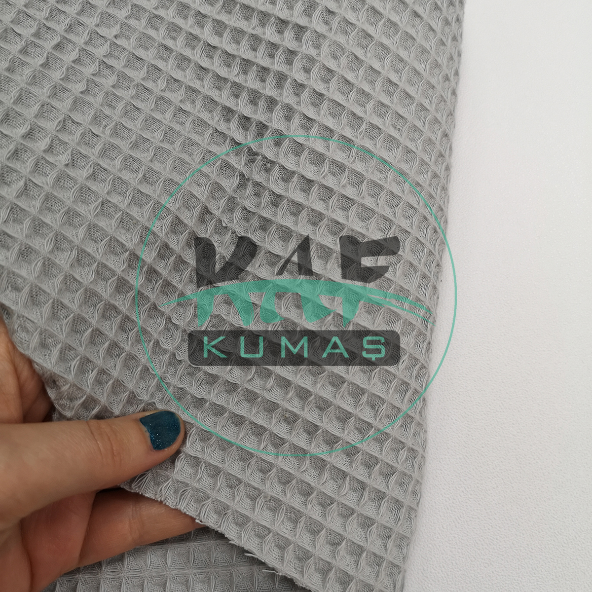 Waffle Pike Kumaş | 100% Pamuk | W-08 Açık Gri