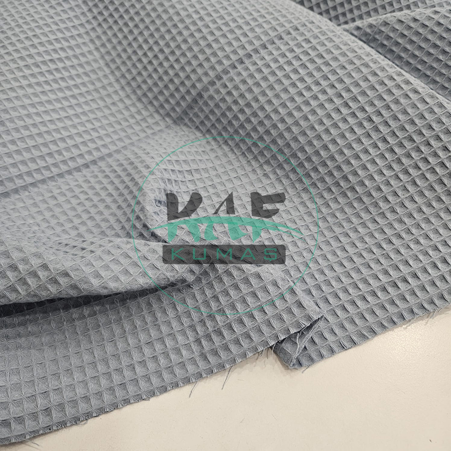 Waffle Pike Kumaş | 100% Pamuk | W-49 Açık Çelik Mavisi