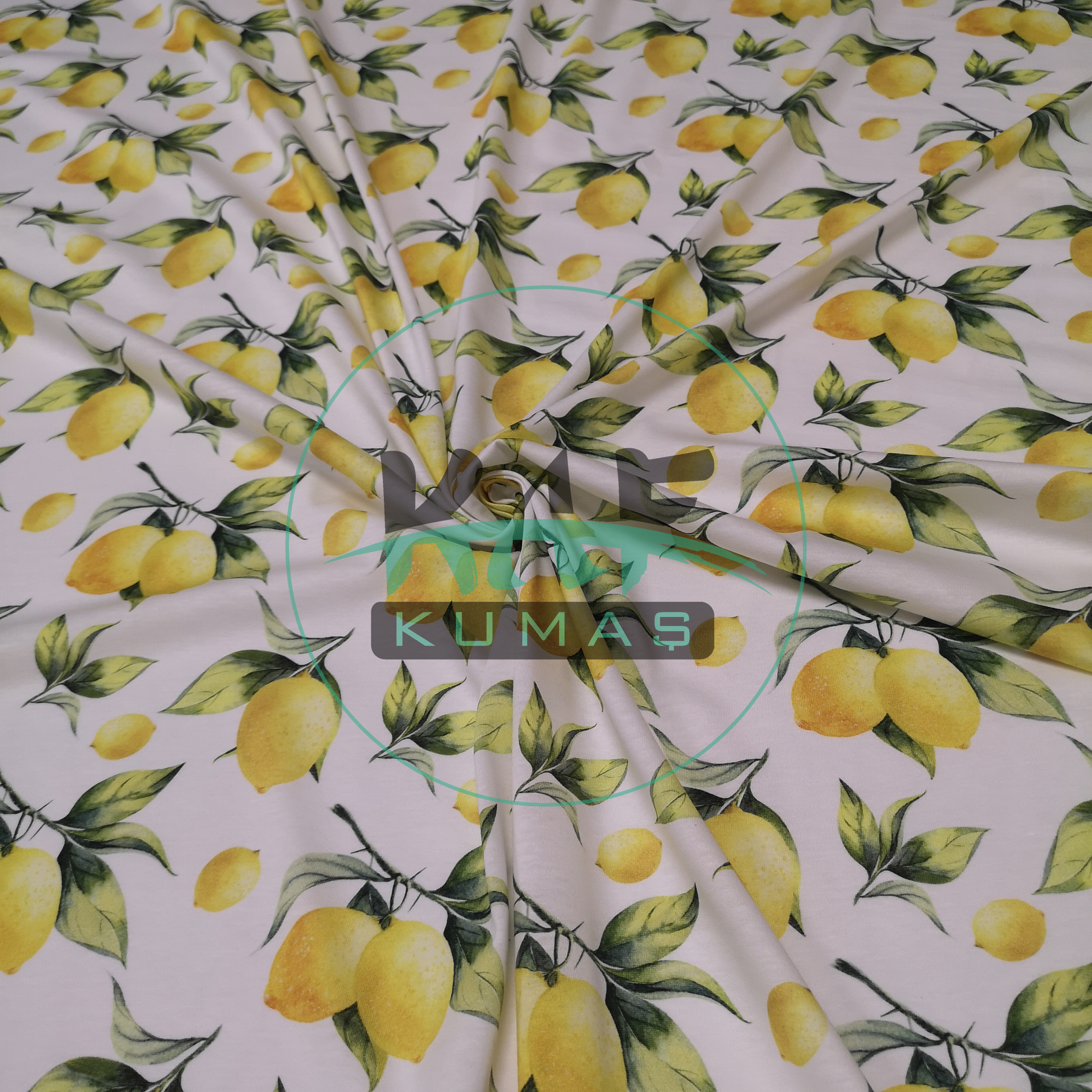 Dijital Baskılı Penye Süprem Kumaş  | Limon